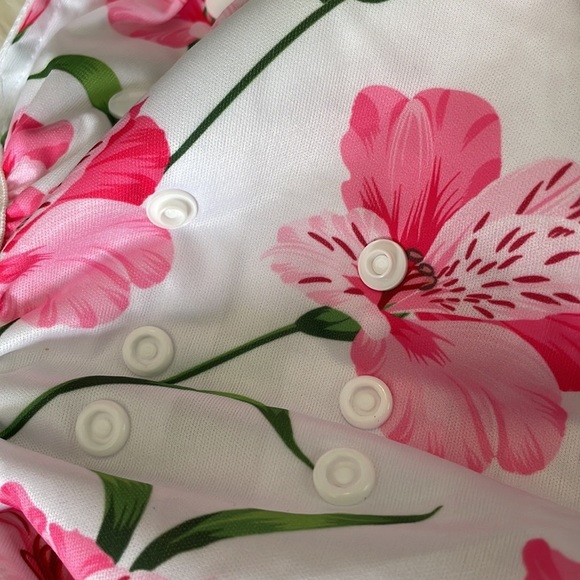 Alvababy floral pink azaleas reusable snap button baby diapers swim diaper OS - Picture 10 of 16